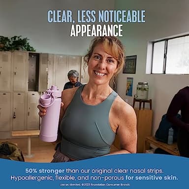Breathe Right Nasal Strips | Extra Strength | Clear | For Sensitive Skin I Drug-Free Snoring Solution & Nasal Congestion Relief Caused by Colds & Allergies | 44 Count (Packaging May Vary) - Image 4