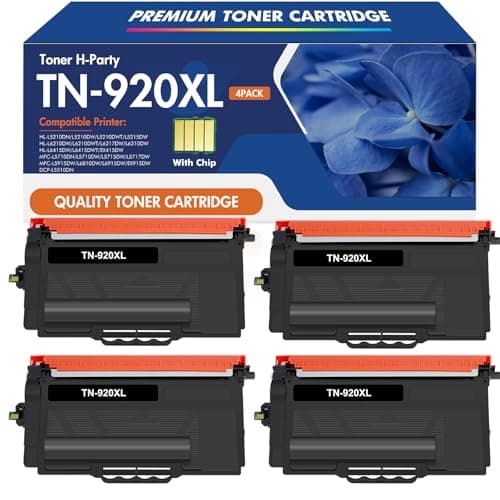 TN920 TN920XL Toner for Brother Printer HL-L6210DW Compatible for TN 920 920XL TN-920XL TN-920 TN920XXL TN920UXXL MFC-L5915DW HL-L6210DWT L5210DW L5210DN L5215DW Cartridge Black High Yield 4 Pack - Image 1