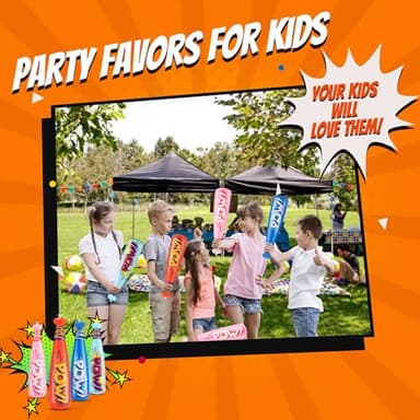 Bedwina Pow Inflatable Baseball Bat - (Pack of 12) 20 Inch Inflatable Toy Bat, Carnival Prizes, Baseball Party Favors Goodie Bag Stuffers, Decorations Party Prizes for Kids - Image 6