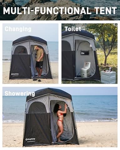 KingCamp Shower Tent, Portable Privacy Tent Outdoor Camping 1/2 Room Toilet Tents with Shower Bag & Dressing Room for Travel Beach Tailgate - Image 7