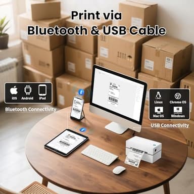 Anycash Bluetooth Thermal Label Printer, Wireless 4x6 Shipping Label Printers for Small Business, Compatible with Android&iOS and Windows, Address Label Printer for Amazon, Ebay, Shopify, Etsy, USPS - Image 2