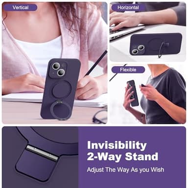 SKYLMW Designed for iPhone 14 Pro Max Case with Magnetic Invisible Stand Compatible with Mag-Safe Military Drop Tested Shockproof Silicone Phone Cases for Women Men 6.7'', Purple - Image 2