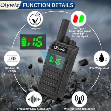 Walkie Talkies for Adults - Long Range Rechargeable Two-Way Radios with VOX Hands Free, Dust Resistant Waterproof Suitable for Qutdoor Work and Activities (4 Pack) - Image 4