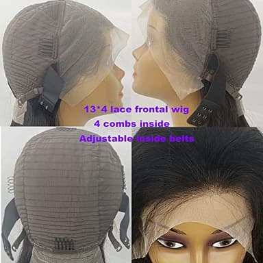 Lace Front Wigs Human Hair Pre Plucked Glueless Wigs Wide Lace 180 Density Human Hair Wigs 13x4 Body Wave Wig 18 Inches Natural Color - Image 6