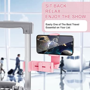 Perilogics Airplane Phone Holder Mount Universal in Flight Hands Free Viewing with Multi-Directional Dual 360 Degree Rotation (Black/Pink) - Image 5