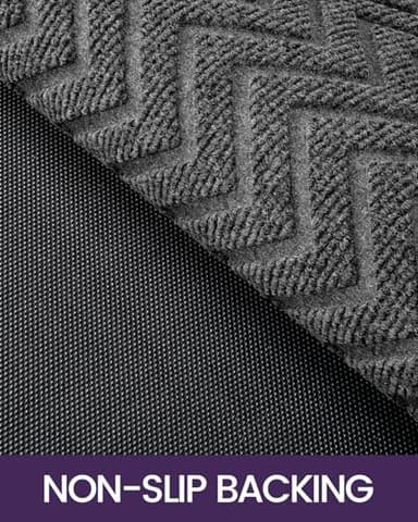 DEXI Front Door Mat Outside Entrance, 2x4 ft Rubber Entry Doormat Heavy Duty, Welcome Mats Non Slip for Inside House Floor Entryway Double Doors Exterior Patio, Chevron Dark Grey - Image 6