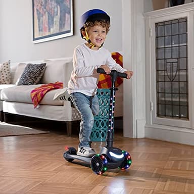 Jetson Scooters - Jupiter Mini 3 Wheel Kick Scooter (Black) - Collapsible Portable Kids Three Wheel Push Scooter - Lightweight Folding Design with High Visibility RGB Light Up LEDs on Stem and Wheels - Image 10