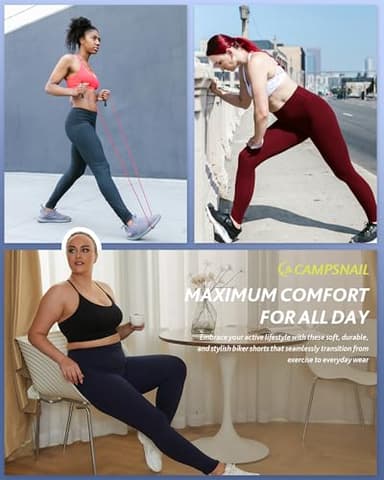 CAMPSNAIL Women High Waisted Leggings - Soft Tummy Control Slimming Yoga Pants for Workout Athletic Running Reg & Plus Size - Image 4