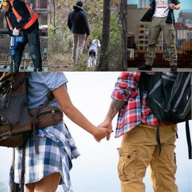 XNMAYA Men's Classic Casual Pants Heavy Cotton Cargo Work Trousers Military Army Combat Hiking Pant Multi Pockets Khaki 42 - Image 3