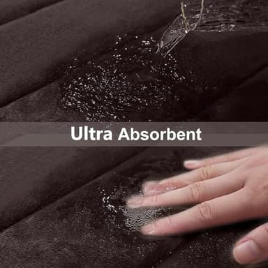 Buganda Memory Foam Bath Mat, 30" x 20", Ultra Soft and Non-Slip Bathroom Rugs, Water Absorbent and Machine Washable Bath Rug for Bathroom, Shower, and Tub, Brown - Image 5