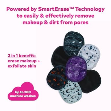 The Original MakeUp Eraser, 7-Day Set, Erase All Makeup With Just Water, Including Waterproof Mascara, Eyeliner, Foundation, Lipstick, Sunscreen, and More! Squad Ghouls, 7ct. - Image 3