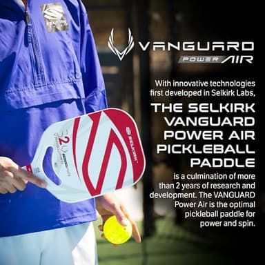 Selkirk Vanguard Power Air Pickleball Paddles | Carbon Fiber Pickleball Paddle | 360 Proto Molding & Flexfoam Perimeter | Designed for Ultimate Power & Control | Epic Red - Image 3