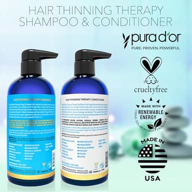 PURA D'OR Hair Thinning Therapy Biotin Shampoo and Conditioner Set, CLINICALLY TESTED Effective Results, Hair Thickening Products For Women & Men, Natural Routine, Color Safe, 16oz x2 - Image 7