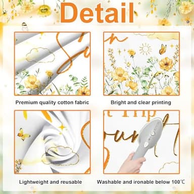 Mocsicka First Trip Around The Sun Backdrop Wildflower First Birthday Backdrop Boys Girls Sun Theme 1st Birthday Party Decoration Photo Booth Props (7x5ft) - Image 3
