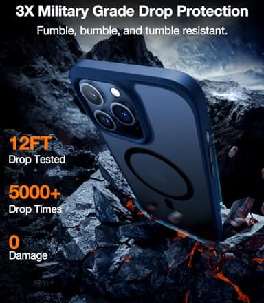 TORRAS Magnetic Shockproof for iPhone 15 Pro Case, [Military-Grade Drop Tested] [Compatible with MagSafe] Translucent Slim Protective Anti-Scratch Anti-Fingerprint Guardian Mag 2023 - Image 3