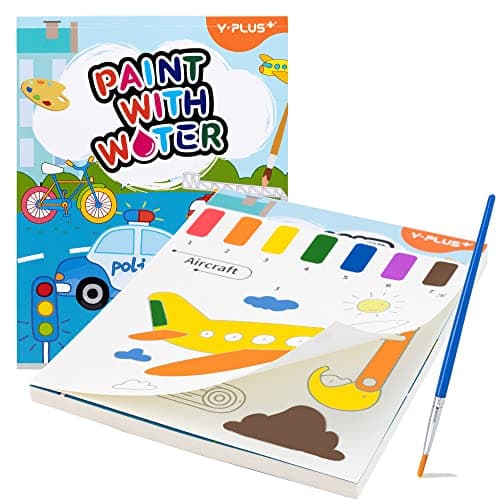 YPLUS Paint with Water Books for Toddlers, Art Craft Toys Watercolor Painting Paper for Kids Gift for Drawing with Brush - Traffic - Image 1