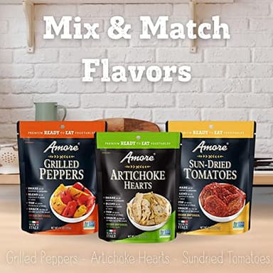 Amore Vegan Bell Peppers - Non GMO Certified Ready-to-Eat Herb Infused Vegetables In Resealable Bags 4.4Oz (Pack of 10) - Image 4