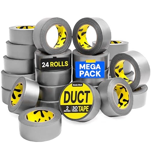 24-Pack Duct Tape - Heavy Duty, Waterproof - 90 Ft x 2 in - Silver, Flexible, No Residue, Easy Tear, All-Weather, Duct Tape Bulk Value for Outdoor Use, DIY, School, Office, B2B, Repairs, Crafts - Image 1