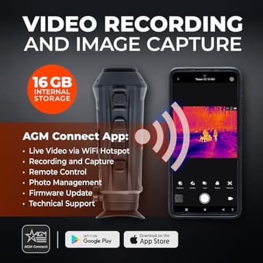 AGM Global Vision Taipan V2 15-384 Thermal Imaging Monocular 20mK, 12 Micron Heat Vision monocular, 384x288 (50 Hz) ir monocular for Hunting. Waterproof IP67 Thermal monocular 16GB Memory, Wi-Fi - Image 7
