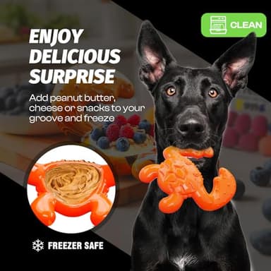 BLESQU Indestructible Dog Chew Toy – Crab-Shaped Tough Nylon for Aggressive Chewers, Teeth Cleaning, Bacon Flavor, Anxiety Relief, Durable Chew Toy for Large Dogs - Image 2