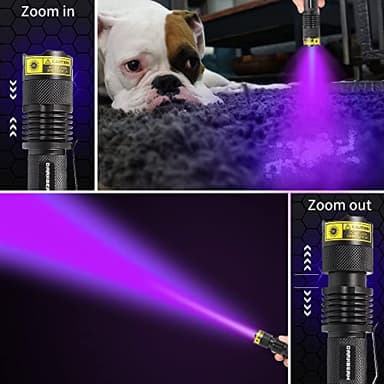 DARKBEAM UV 395nm Flashlight Ultraviolet led Light Blacklight Wood's lamp Portable 400nm Mini Detector for Dog/Cat Urine Pet Stains, Anti-counterfeiting Identification, Resin Curing, AA - Image 5