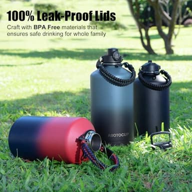 ABOTOCUP 1 Gallon Insulated Water Bottle, Keeps Cold 24H & Hot 12H, Straw Lid & Paracord Handle, 128 oz Double Wall Leak-proof BPA Free, Powder Coated - Image 4