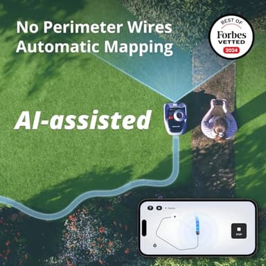 Segway Navimow i105N Robot Lawn Mower Perimeter Wire Free 1/8 Acre RTK+Vision Robotic Lawnmower, AI-Assisted Mapping, Virtual Boundary, APP Control, 58dB(A) Quiet, Multi-Zone Management - Image 2