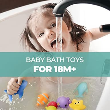 Hely Cancy Infant Bath Toys for 18 Months - No Hole Animal Bathtub Toys, Baby Bath Tub Toys - Image 3