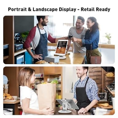 AboveTEK Retail Kiosk iPad Stand, 360° Rotating Commercial POS Tablet Stand, Fits 6"-13" (Screens) iPad mini Pro-Business Swivel Tablet Holder, for Store Office Reception Kitchen Desktop (White) - Image 5