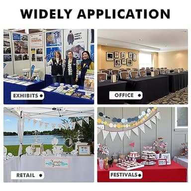 Nasitos 2 Pack Black Tablecloth 6 Foot-Open Back Fitted Tablecloth Rectangle Table, Washable Fabric Trade Show Table Cover for Craft Show, Display, Parties, Wedding, Events - Image 5