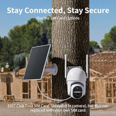 ELYSOO 4G LTE Cellular Security Cameras Outdoor, 2 Pack No WiFi Security Camera Solar Powered with 360° View, 2K Color Night Vision, Includes SIM Card(Support Verizon/AT&T/T-Mobile) - Image 4