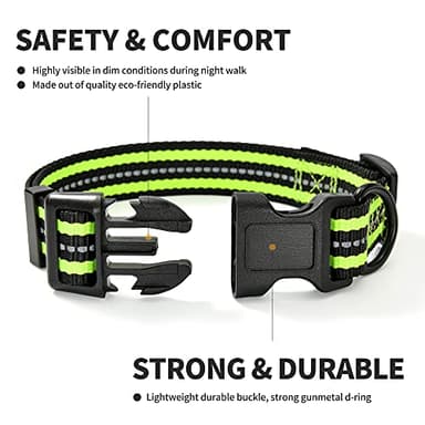 Mile High Life Reflective Dog Collar | Nylon Pet Collars wiith Buckle | Light Weight Puppy Collars | Lime Green Dog Collars for Small Dogs (Lime Green, X-S) - Image 5