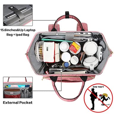 JCDOBEST Lunch Bag Backpack, Insulated Cooler Backpack Lunch Box Laptop Backpack with USB Port for Women Men Fits 15.6 Inch Laptop Blue - Image 3