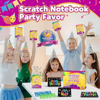 Party Favors for Kids 4-8-12: 24 Pack Scratch Rainbow Art Crafts Notebook, Coloring Book Goodie Bags Stuffers Kit, Bulk Birthday Gift Classroom Prizes Girl Boy Toddler - Image 3