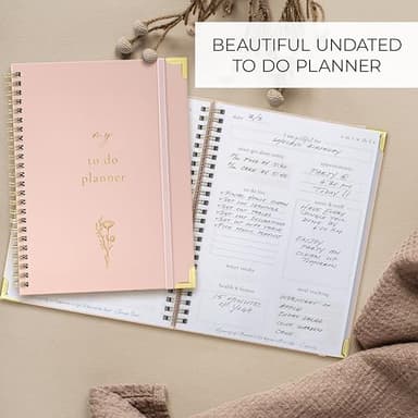 Beautiful To Do List Notebook - Aesthetic Daily Planner to Easily Organize Your Tasks And Boost Productivity - Stylish Undated ADHD Planner Gift and The Perfect School or Office Supplies For Women - Image 2