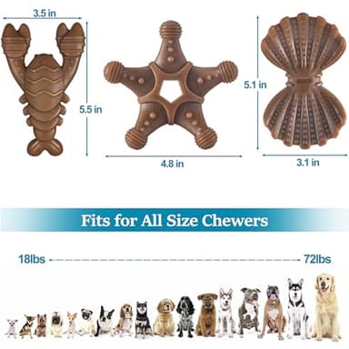 Dog Toys for Aggressive Chewers, Indestructible Toys for Large Dogs, Dog Chew for Large Medium Small Breed, 3 Pack Super Chewer with Tough Nylon, Gift for Dogs - Image 6