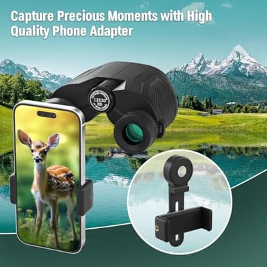 12x30 Compact Binoculars for Adults and Kids, High Power Lightweight Small Binoculars with Phone Adapter for Cruise Ship Hiking Bird Watching Sports Safari Viewing Football Sports Concert - Image 7