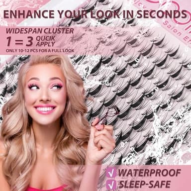 Fairy Lash Clusters 8-18mm Manga Eyelash Clusters C Curl - WideSpan DIY Eyelash Extensions Wet-Look Spiky Anime Lashes Individual Fake Eyelashes Clusters with 0.05mm Ultra-Thin Invisible Lash Band - Image 4