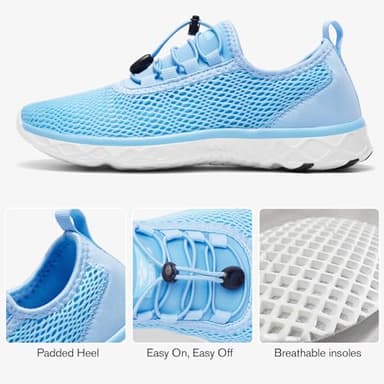 ALEADER Stylish Women Water Shoes, Quick-Dry Water Sneakers, Aqua Swim Shoes for Pool, Beach Sky Blue Size 6.5 - Image 6