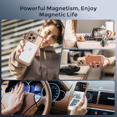 MOCCA Design for iPhone 16 Pro Max Case with Magnetic Invisible Stand [Full Camera Protection] [Compatible with Magsafe] Military Drop Shockproof Translucent Matte Phone Case Cover 6.9",Brown - Image 8