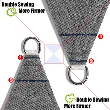 Patio Sun Shade Sail Canopy, 6' x 10' Rectangle Shade Cloth Block Sunshade Fabric - Outdoor Cover Awning Shelter for Pergola Backyard Garden Yard (Grey Color) - Image 5