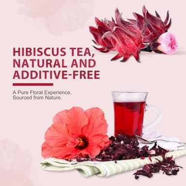 Soeos Organic Hibiscus Flower Herbal Tea, 1lb (16oz), Whole Dried Petals, Bold Tart Flavor, Caffeine-Free & Naturally Refreshing, Perfect for Iced Tea, Hot Infusions, and Floral Blends - Image 4