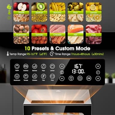 Food Dehydrator, 12 Stainless Steel Trays in 850W Dehydrator Machine, 48 Hour Digital Timer and 165°F Temperature Adjustable, Food Dryer for Jerky, Dog Treats, Meat, Fruit, Herbs - Image 2