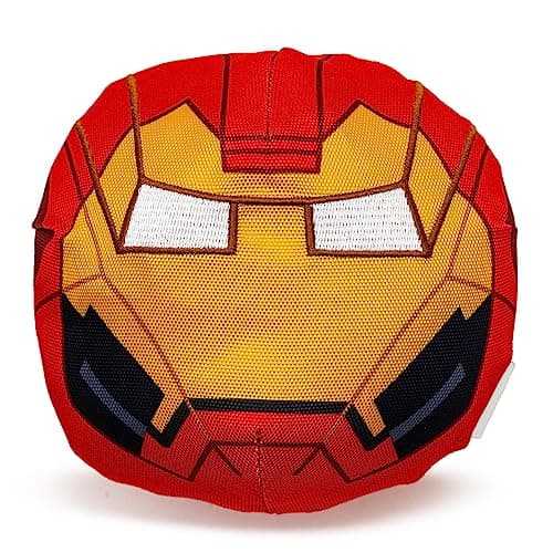 Marvel Comics Dog Toy, Iron Man Face Pet Toy, Ballistic Nylon Plush - Image 1