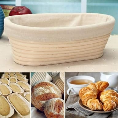 Banneton Bread Proofing Basket, 2 Pack 10 Inch Oval Sourdough Proofing Basket, Sourdough Bread Baking Supplies for Making Baking Fermentation Food Storage Tools - Image 5