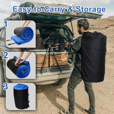 Lxotvae Queen Memory Foam Camping Mattress pad, Thick Sleeping Mat for Adults with Waterproof and Non-Slip Bottom, Portable Roll Up Mattress for Sleepover Guest,Cot Pad for Car Camping - Image 5