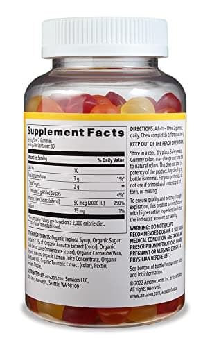 Amazon Basics Vitamin D3 2000 IU Gummies, Orange, Lemon & Strawberry, 160 Count (2 per Serving) (Previously Solimo) - Image 2