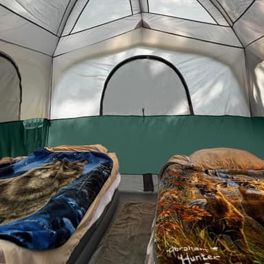 UNP Tents 6 Person Waterproof Windproof Easy Setup,Double Layer Family Camping Tent with 1 Mesh Door & 5 Large Mesh Windows -10'X9'X78in(H) (Dark Green) - Image 5