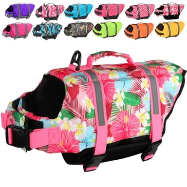 Doglay Dog Life Jacket, Dog Life Vest for Swimming Boating, Adjustable Puppy Life Jacket with Reflective Stripes, Superior Buoyancy Pet Swimming Vest for Small Medium and Large Dogs - Image 1