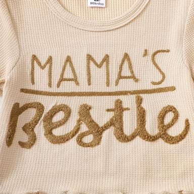 Mikrdoo Toddler Baby Girl Clothes Summer Short Sleeve T Shirt Tops Cute Infant Ruffle Ribbed Knit Shorts Outfits Set Solid Color Apricot 12 18 Months - Image 2